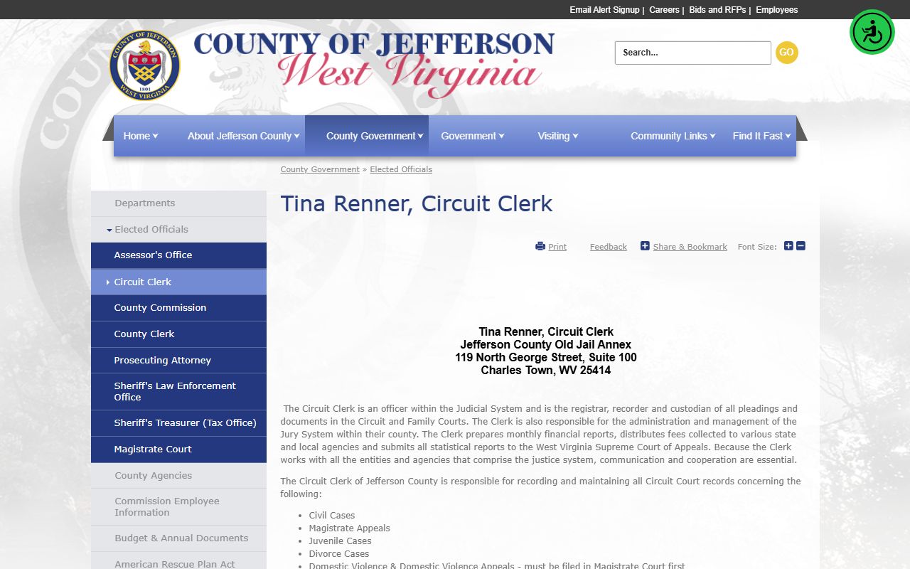Jefferson County court records after jail arrest circuit clerk page