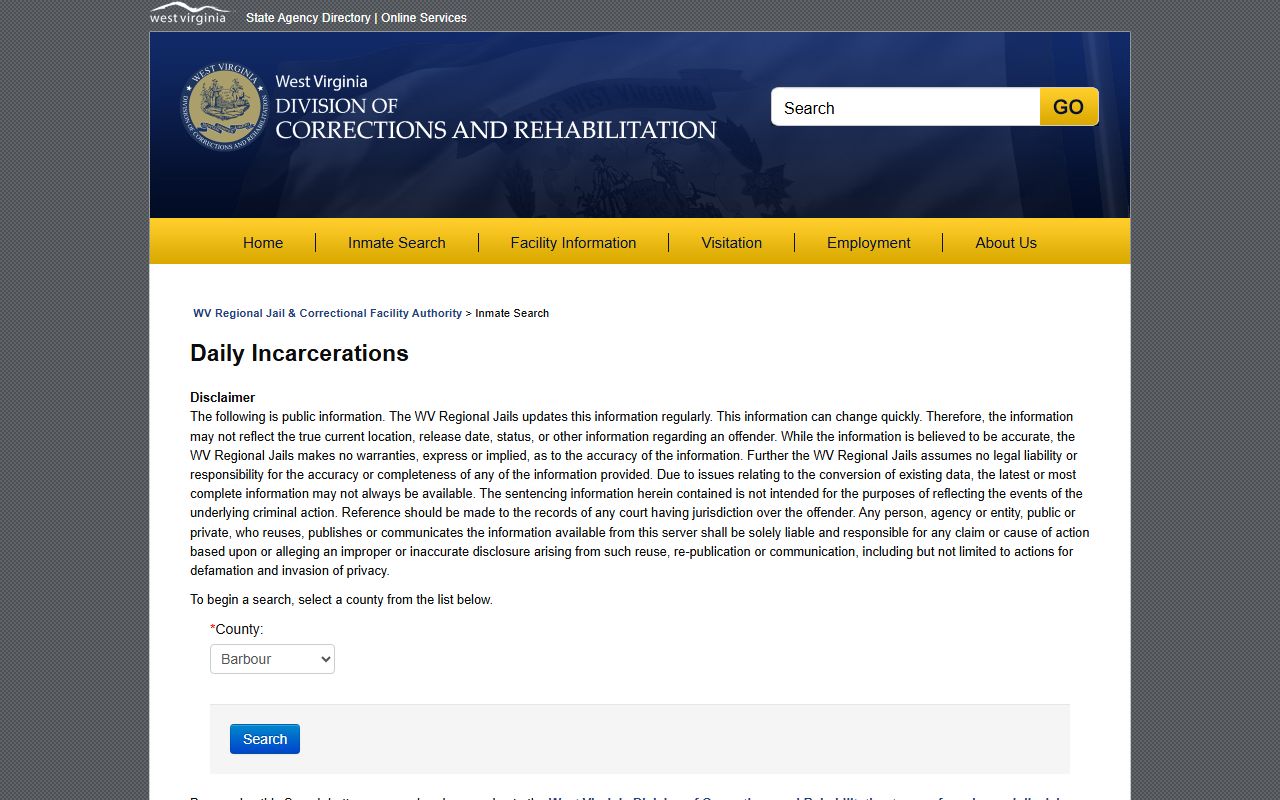 Jefferson County inmate records daily incarcerations county search